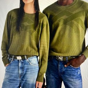 Benetton Military Green Womens Sweater with Logo